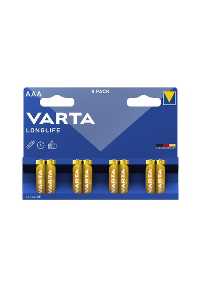 Varta Longlife Aaa İnce Kalem Alkalin Pil Paket 8'li - 2 Adet Tarı Beyaz