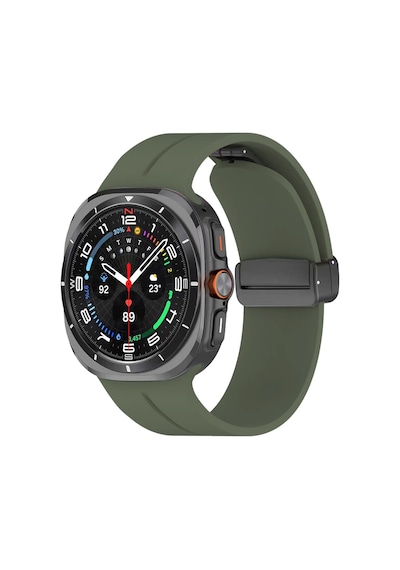 Galaxy Uyumlu Watch 8 Classic 46mm Krd-84 Silikon Kordon - Koyu Yeşil