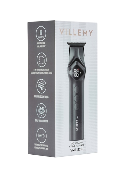 Vme-s710 Profesyonel Saç Kesme, Sakal Ve Ense Tıraş Makinesi Sıfıra En Yakın Kesim 0.1 Mm T-cut Led