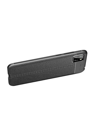 Huawei Y5p Kılıf Niss Deri Desenli Silikon Kılıf Siyah