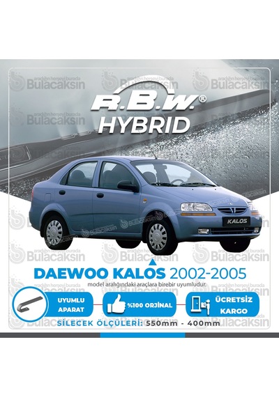 Rbw Hybrid Daewoo Kalos 2002 - 2005 Ön Silecek Takımı - Hibrit