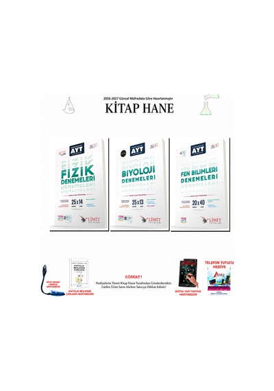 Limit Ayt Fizik Biyoloji Fen Bilimleri Branş 3 Kitap Seti