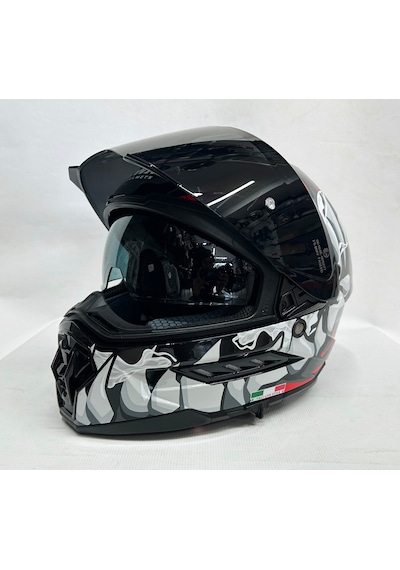 Sway Sw 868 Cannibal Black Grey Red Güneş Vizörlü Siyah Camlı
