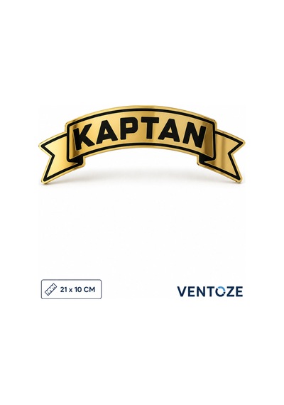 Kaptan Kendinden Yapışkanlı Pleksi Sticker Ayna Gold Araç Süsü Tır Kamyon Servis Aracı 21x10 Cm