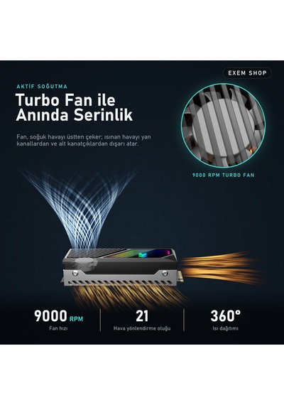 Fanlı Argb Ssd Soğutucu Siyah Renk Siyah - Argb