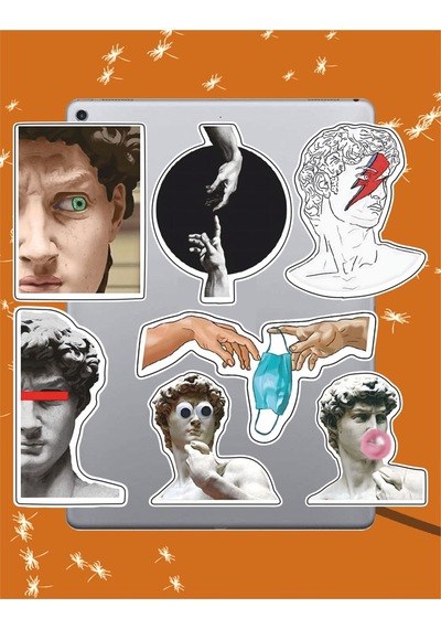 Art Temalı Seri 1 Sticker Seti Laptop Ajanda Notebook Tablet Telefon Defter Etiket Bullet Journal Diğer