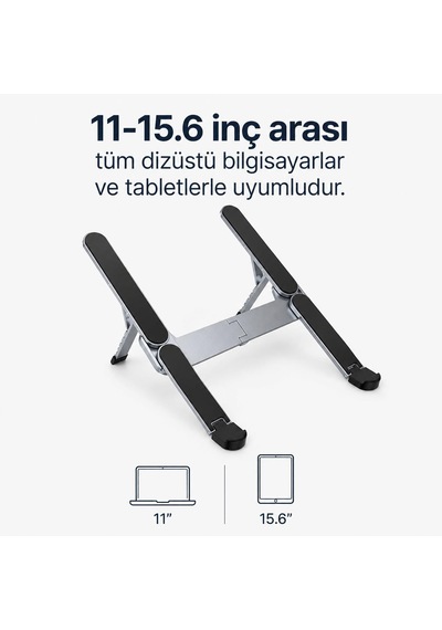 Pocket Laptop Stand 6 Açı Ayarlanabilir Ultra Kompakt Ve Hafif Dizüstü Bilgisayar Standı, 11-15.6 İnç Laptoplar Ve Tabletler İçin Güçlü Ve Şık Tasarım Xk-holder30