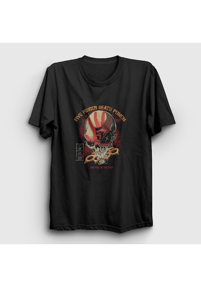 Presmono Unisex Fist Five Finger Death Punch T-shirt Siyah