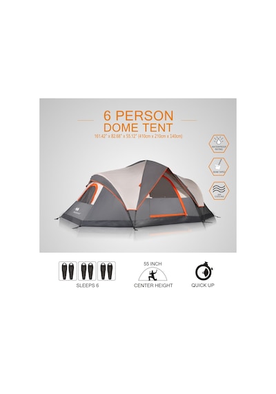 Mobihome Domehike 6 Kişilik Otomatik Çadır- Gri