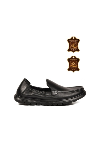 Voyager Siyah Erkek Hakiki Deri Smart Casual Loafer Ayakkabı Hafızalı Rahat Taban Sensitive M599 M