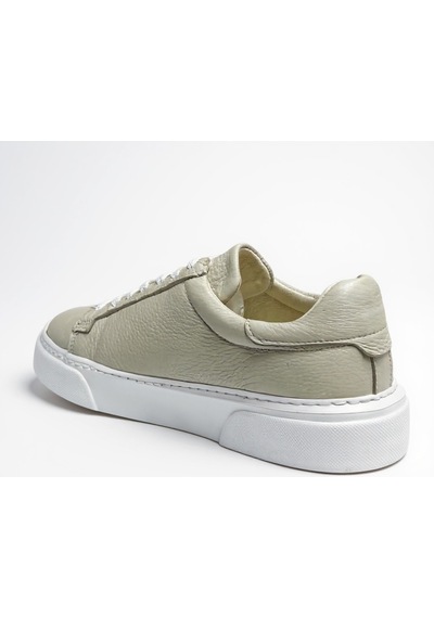 Erkek Deri Sneaker Ayakkabı Siyah-siyah Bej