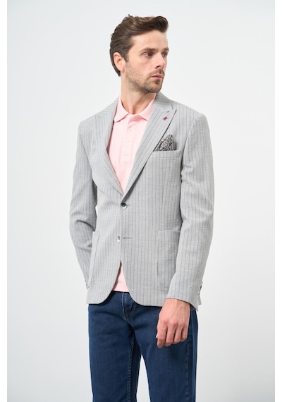 İmza Gri Çizgili Gofreli Kırlangıç Yaka Likralı 6 Drop Slim Fit Dar Kesim Klasik Ceket 1002240111 Gri İmza Gri Çizgili Gofreli Kırlangıç Yaka Likralı 6 Drop Slim Fit Dar Kesim Klasik Ceket 1002240111 Gri