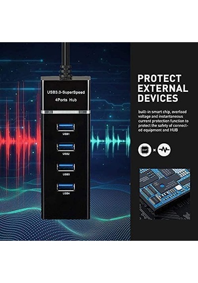 Port-13 4 Port Hub Usb 3.0 Çoğaltıcı Çoklayıcı Pg-288-30 Santimetre Siyah Renk