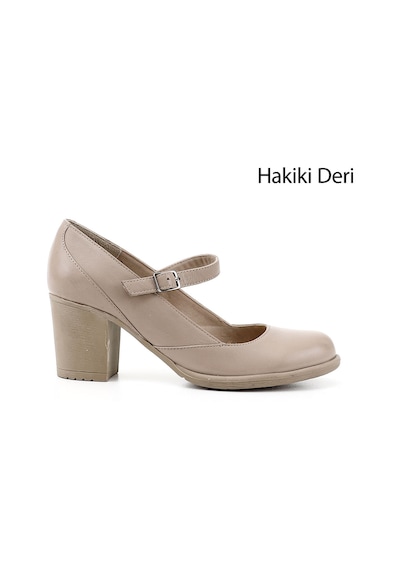 Gönderi(R) Gönderi R Kadın Bej Kalın Topuklu Mary Jane Hakiki Deri Ayakkabı Gdza13424136 Bej
