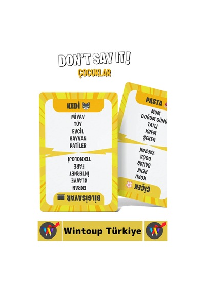 Eğitici Konsantrasyon Dikkat Zeka Gelişimi Eğlenceli Vakit Geçirme Kart Oyunu Don't Say It-çocuklar