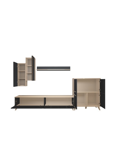 Decoraktiv Eko 6 Mdf Std Retro Tv Ünitesi Tv Sehpası Beyaz - Antrasit