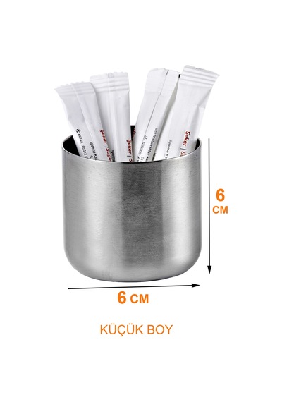 10 Adet Kafe Restorantlar Için Stik Stick Şekerlik Çubuk Şekerlik Küçük Krom