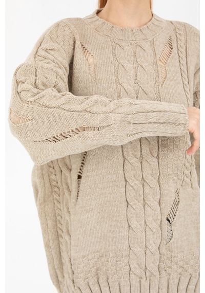 Alexander Gardi Alexandergardı Bisiklet Yaka Örgü Desenli Oversize Kazak A92257-s 001