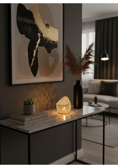 Night Serisi Mumluk - Dekoratif Aydınlatma - Ev Dekorasyon - Dekoratif Mumluk - Tealight Mumluk Standart