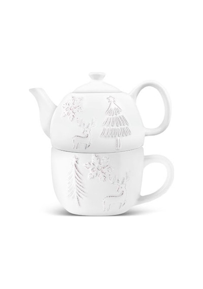 Karaca New Year Yılbaşı Snowy Kupa 14 Cm Beyaz