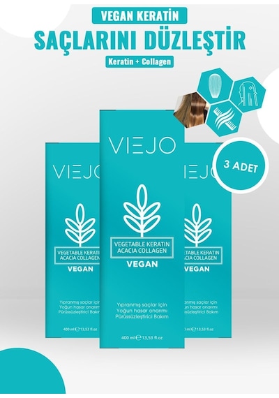 3 Adet - Vegan Saç Keratini - Collagen - Saç Düzleştirici - 535595920