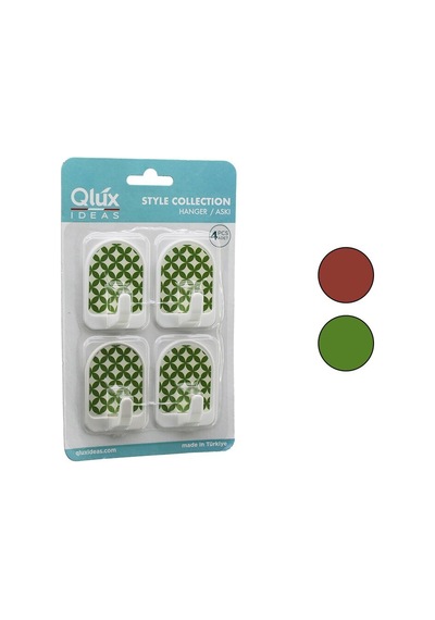 Qlux L-00609 Kubbe Pano Plastik Askı 4'lü Set - Yapışkanlı Montaj Diğer