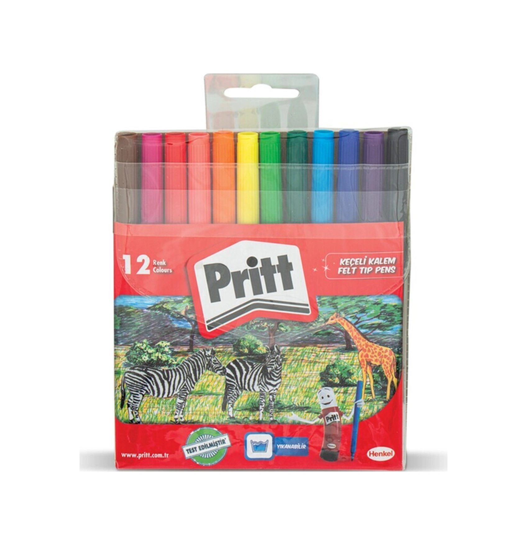 Boyama Seti 12 Li Sulu Boya+ 12 Li Kuru Boya+ 12 Li Keçeli Kalem Boya + Pritt Yapıştırıcı