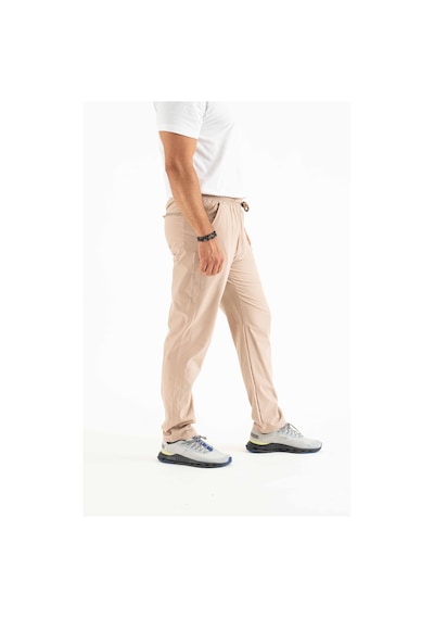 Longberg Erkek Beli Lastikli Bağcıklı Mevsimlik Jogger Spor Pantolon Bej