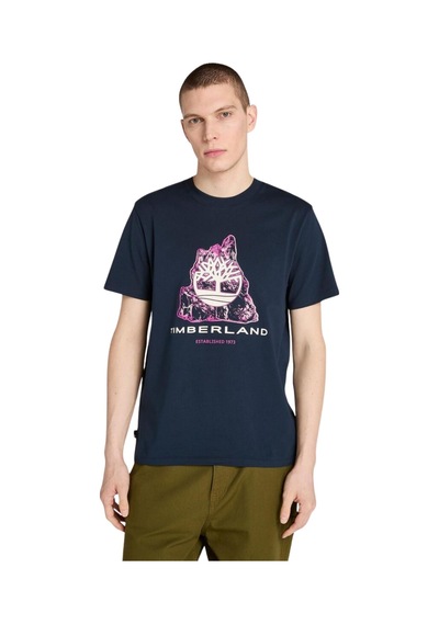 B0a5mka4331-r Timberland Front Seasonal Tree Logo Graphic Tee Erkek T-shirt Mavi B0a5mka4331-r Mavi