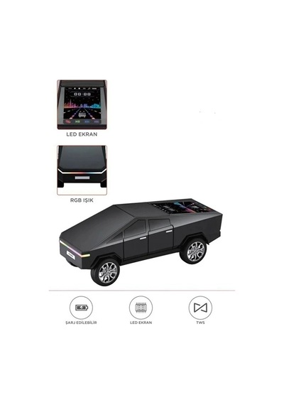 Mepa D68 Cyber Model Araba Tasarımlı Bluetooth Hoparlör 15w Güçlü Ses Rgb Led /tws/usb Siyah Najmaddin
