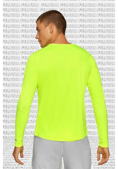 Nike Men's Long Sleeve Dry Miler Running Shirt Uzun Kollu Erkek Koşu Üstü Tişörtü Sarı