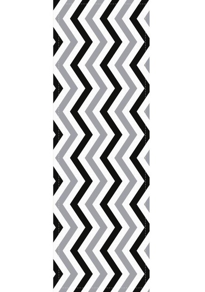 Gri Zigzag Desenli Premium Masa Örtüsü Runner Rnr305n11