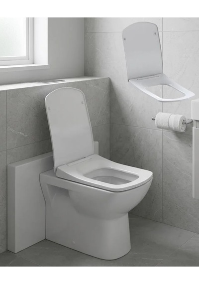 Kare Slim Klozet Kapağı Sessiz Kapanma Dayanıklı Tasarım Standart