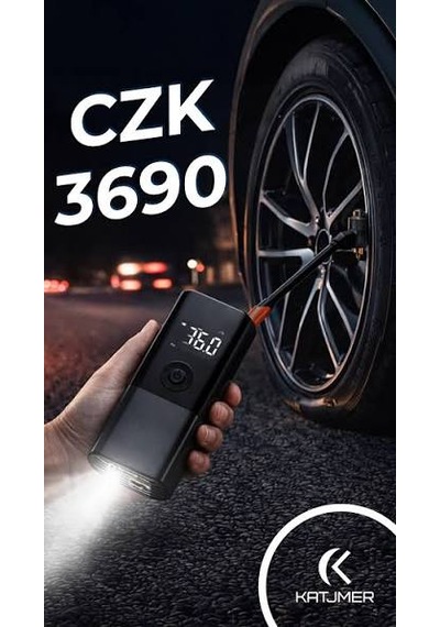 Katjmer Taşınabilir Dijital Hava Kompresörü 150 Psı Şarjlı Lastik Şişirme Pompası Powerbank Ve Led Işıklı
