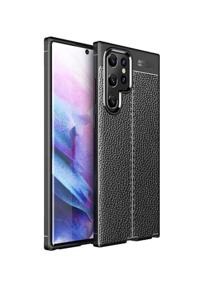Fibaks Galaxy S22 Ultra Uyumlu Kılıf Armor Serisi Deri Görünümlü Kapak