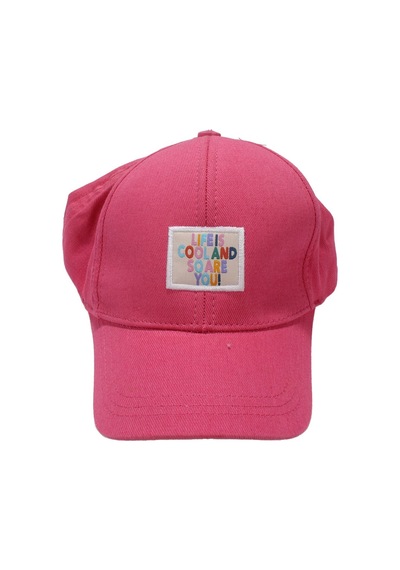 Bebegen Kız Çocuk Fuşya Life Cool Yazılı Şapka 4-8 Yaş Çok Renkli