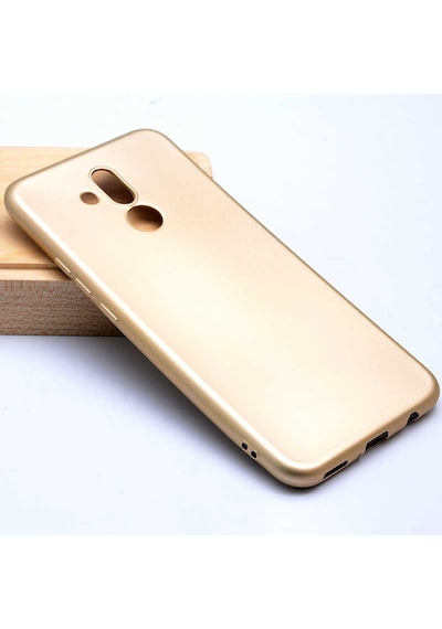 Noktaks - Huawei Uyumlu Huawei Mate 20 Lite - Kılıf Mat Renkli Esnek Premier Silikon Kapak - Gold