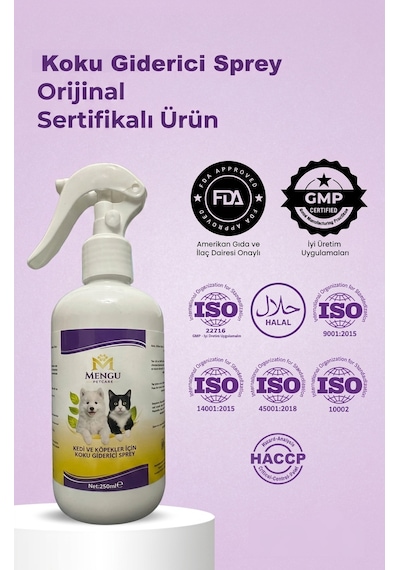 Kedi Kumu Ve Tuvaleti Koku Giderici - Bebek Pudrası Kokulu İdrar Ve Çişi Leke Çıkarıcı Sprey 250 Ml