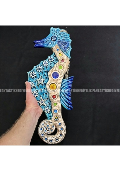 Deniz Atı Seramik No:5 Nazar Bahçe Balkon Kapı Duvar Dekor Süs