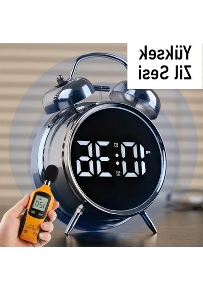 Çift Alarm Fonksiyonlu Led Ekranlı Masa Saati 07 Beyaz