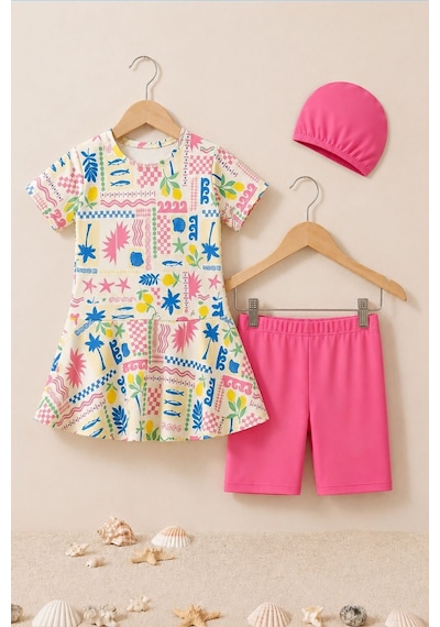 Zuzunga Tropic Fun Kız Çocuk Mayo Takımı Bej