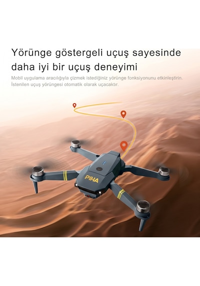 Piha E58 DRONE Yeni Fırçasız Motor 2 Batarya İle 30 DK Uçuş Süresi Hd 720p Çift Kameralı Taşıma Çantalı