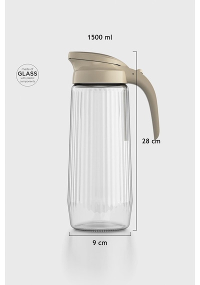 Renga Beluga 1500 Ml Gravürlü Cam Sürahi 111021 Sütlü Kahve