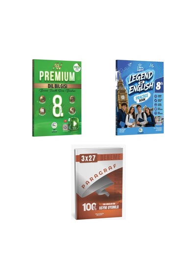 2027 8. Sınıf/lgs Av Dil Bilgisi Premium Beceri Temelli Soru + Legend Of English Practice Book + Ankapade 3'lü Set