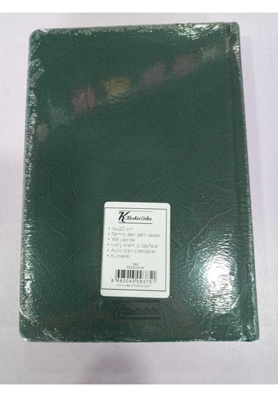 2023 14x20 Cm Günlük Termo Deri Sert Kapak Ajanda Yeşil