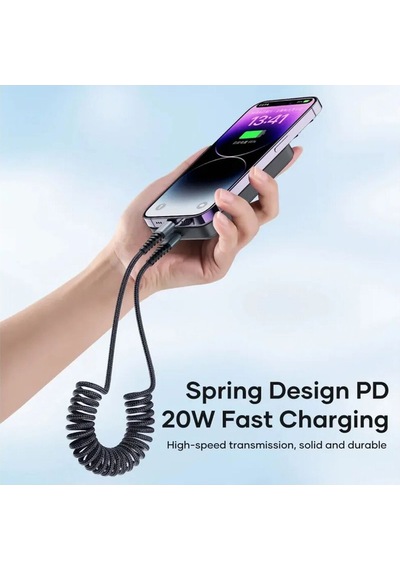 20w Type-c To Lightning Pd 3a 1.5m Örgü Şarj Ve Data Kablosu Siyah