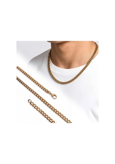 Beycen Aksesuar Mariner Zincir Erkek Çelik Kolye 6x2mm 55cm Gold 3902eck037 Çok Renkli