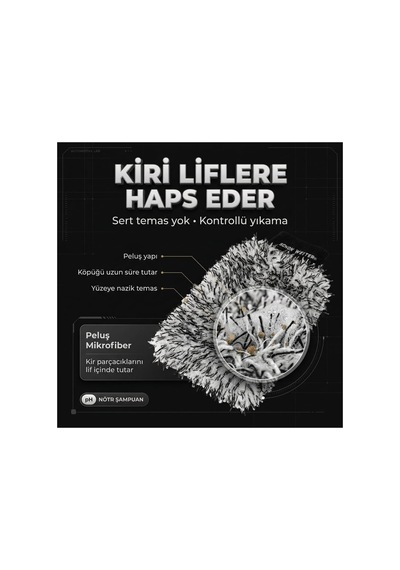 Peluş Çift Taraflı Mikrofiber Oto Yıkama Eldiveni Siyah Beyaz Profesyonel- Schön Weiter