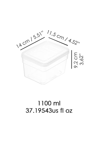 4'lü Derin Mikrodalga Uyumlu Erzak Gıda Saklama Kabı - Şeffaf Kapak Düzenleyici Organizer Set 1100ml Şeffaf