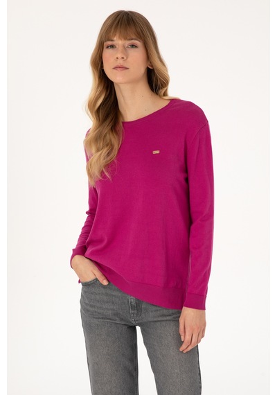 U.S. Polo Assn. Kadın Pembe Bisiklet Yaka Basic Kazak 50313579-VR252 U.S. Polo Assn. Kadın Pembe Bisiklet Yaka Basic Kazak 50313579-VR252